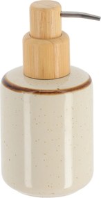 Sada kúpeľňových doplnkov Elva, béžová/s drevenými prvkami