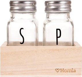 Soľnička s koreničkou VOSCARI na drevenom stojane 844114