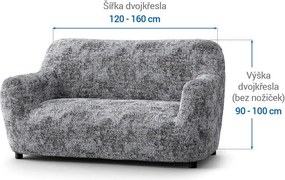 Bielastické poťahy MARMO šedé dvojkreslo (š. 120 - 160 cm)