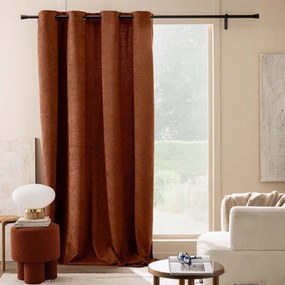 Záves z materiálu buklé v terakotovej farbe 140x260 cm Winona – douceur d'intérieur