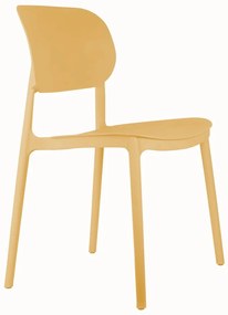 Žltá plastová jedálenská stolička Cheer – Leitmotiv