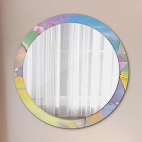 Okrúhle zrkadlo s potlačou Textúra olejovej farby fi 90 cm