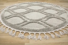 Koberec Berber 7063 3D kruh svetlosivý