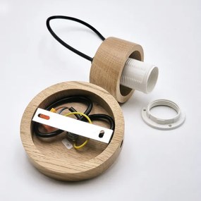 Luster na lanku HARMONY 1xE27/15W/230V pr. 30 cm biela/dub