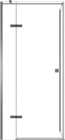 Besco Štvorcový sprchový kút PIXA GUN METAL SQ 90x90, výška 195 cm - bez vaničky BESCO-Orientácia: Ľavá