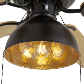 Stropný ventilátor čierny s béžovou 130 cm s ťahovým spínačom - Mistral Magna