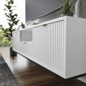 TV STOLÍK VIGGO BIELY + ČIERNY PODSTAVEC 154 cm