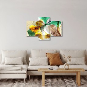 Obraz - Listy s pierkom (90x60 cm)