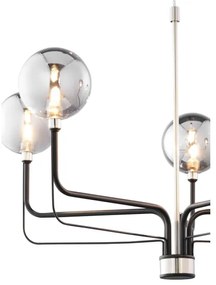 Jupiter 1888 - Luster na lanku ERIS 5xG9/14W/230V matný chróm/čierna/dymová sivá