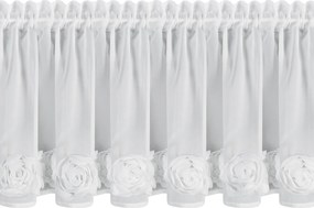 KRÁTKA ZÁCLONA NA PÁSKE EVA MINGE ROSES10 150X40 CM BIELA