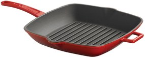 Grilovacia panvica 28 x 28 cm indukčná štvorcová červená, LAVA LVPGT2828K0R