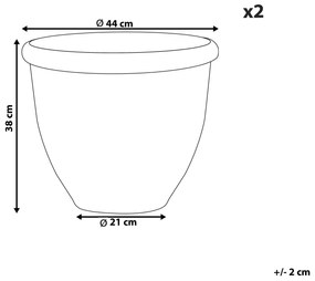 Sada 2 kvetináčov ⌀ 44 cm hnedá TESALIA Beliani