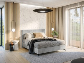 Manželská posteľ Boxspring 160 cm Ricky (sivá) (s matracom a úl. priestorom). Vlastná spoľahlivá doprava až k Vám domov. 1043439