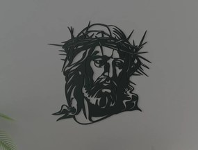 drevko Drevená nálepka Korunovaný Ježiš Rozmer obrazu: 32,5 x 32,5 cm, Farba dekorácie: Čierna
