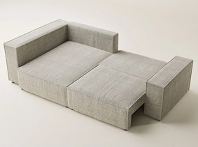 Béžová ženilková rozkladacia/s úložným priestorom rohová pohovka (ľavý roh/do L) Tonga – Maison de Rêve