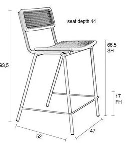 Čierne/v prírodnej farbe barové stoličky v súprave 2 ks 93,5 cm Jort - Zuiver