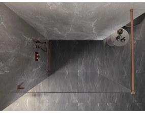Mexen Lunar sprchová stena ľavá 90 x 200 cm, 8mm číre sklo, medená matná, 830-090-000-65-00-L