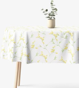 Goldea oválny teflónový obrus - kvety mimózy 140 x 180 cm