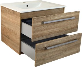Comodo Kúpeľňová skrinka s keramickým umývadlom Vermont S 60 - sonoma