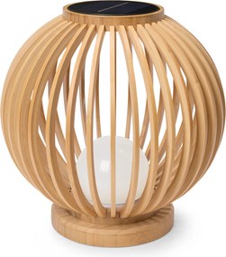 Solárny lampáš z dreva, okrúhly