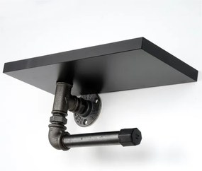 Držiak toaletného papiera s policou BORU 12x30 cm čierna