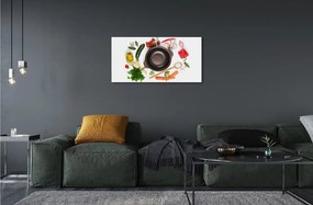Obraz na skle Lyžica paradajky petržlen 100x50 cm