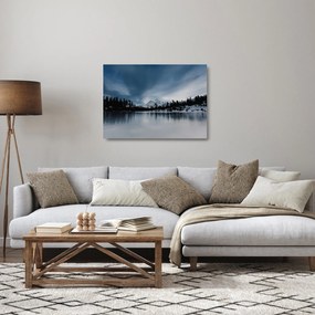 Sklenený obraz - Na zamrznutom jazere (70x50 cm)