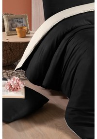 Čierno-krémové bavlnené obliečky na dvojlôžko/predĺžené s plachtou 200x220 cm - Mila Home