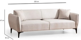 Krémová pohovka 220 cm Belissimo – Balcab Home