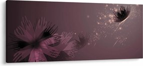 Obraz kvetu s motýľom (120x50 cm)