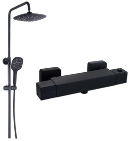 Sprchová súprava - DENIS s termostatickou batériou - čierna