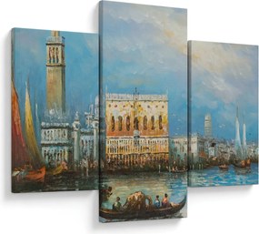 Obraz - Gondola prechádzajúca Benátkami, olejomaľba (90x60 cm)
