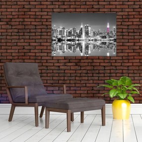 Obrázok - New York a fialový mrakodrap (90x60 cm)