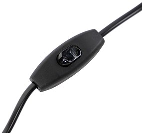 Stolná lampa bronzová s tienidlom z velúru čierna so zlatom 40 cm - Bruut