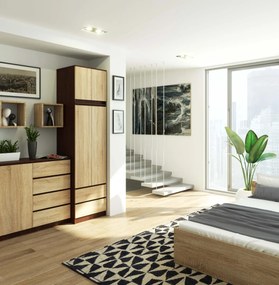 Nadstavec na skriňu S60 matný hnedý/béžový