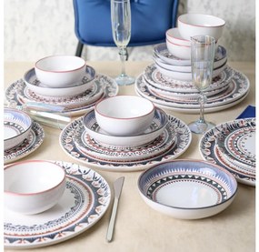 Jedálenská súprava 24 ks pestrofarebná/kamenina