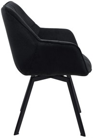 Jedálenská stolička Jordi Cord - čierna
