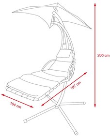 Relaxačné ležadlo - hojdačka Avenberg COLOMBO - SIVÁ