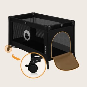 Lionelo - Cestovná postieľka STEFI Black Carbon