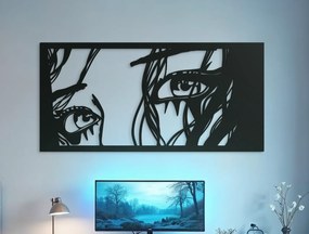 drevko Drevený obraz na stenu Oči Rozmer obrazu: 31,5 x 65 cm, Farba dekorácie: Čierna