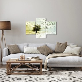 Obraz - Maľovaný kŕdeľ vtákov (90x60 cm)