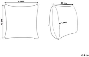 Bavlnený vankúš so strapcami 45 x 45 cm čiernobiely ROCHEA Beliani