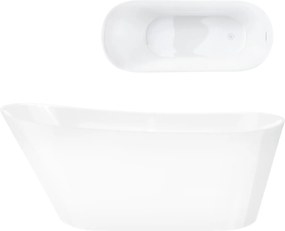 Voľne stojaca vaňa Corsan Estella 170 x 74 cm Korok klik-klak Biela