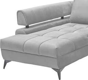 Rohová sedacia súprava Paris, svetlo šedá látka, ľavý roh