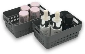 CONFORTIME Sada 2 košíkov na organizáciu, organizéry do zásuvky KOLE 12 x 7,5 cm - sivý