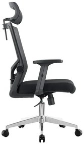 Kancelárska ergonomická stolička Neoseat NOVELO — sieť / látka, čierna, nosnosť 150 kg