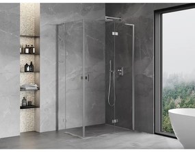 Mexen Mist-H L Duo, 2-krídlový sprchový kút 80 x 95 cm, číre sklo, chrómový profil, 8A5L-080L-095P-01-00