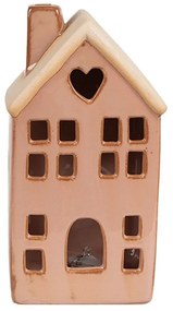 Hnedý porcelánový svietiaci domček - 6*6*11 cm