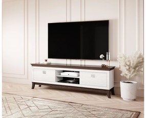 TV stolík/skrinka Tyrion Typ 40 (biely lesk + čokoládová). Vlastná spoľahlivá doprava až k Vám domov. 1108290