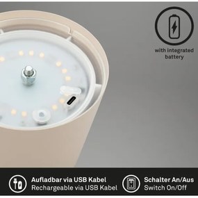 Briloner 7508011 - LED Stm. nabíjacia stolná lampa LED/2,5W/5V IP44 béžová